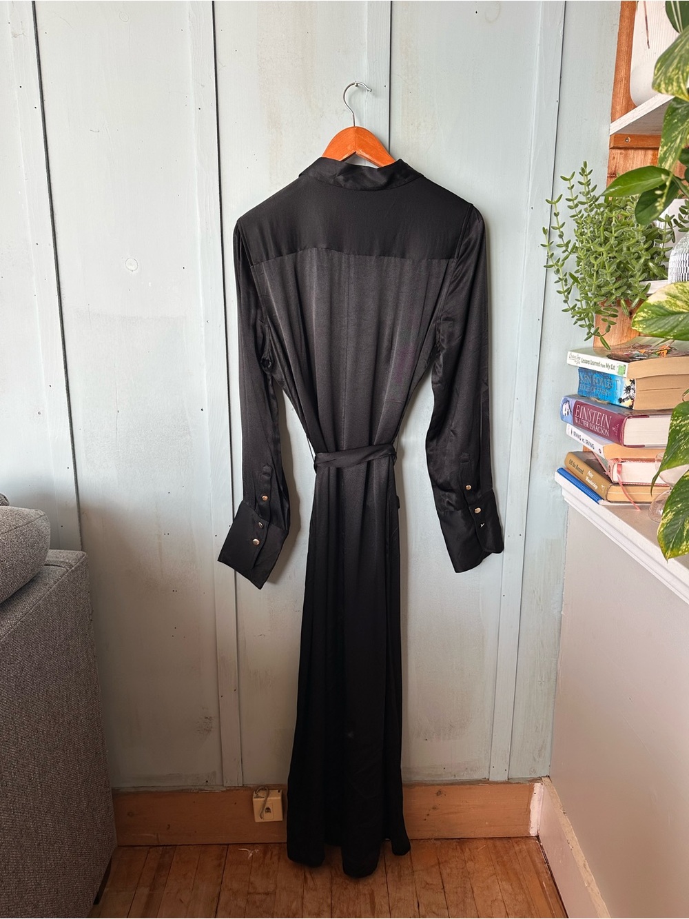 NWT J. CREW BLACK LUSTER CREPE DRAPEY SHIRTDRESS DRESS SZ 10 - Picture 6 of 10